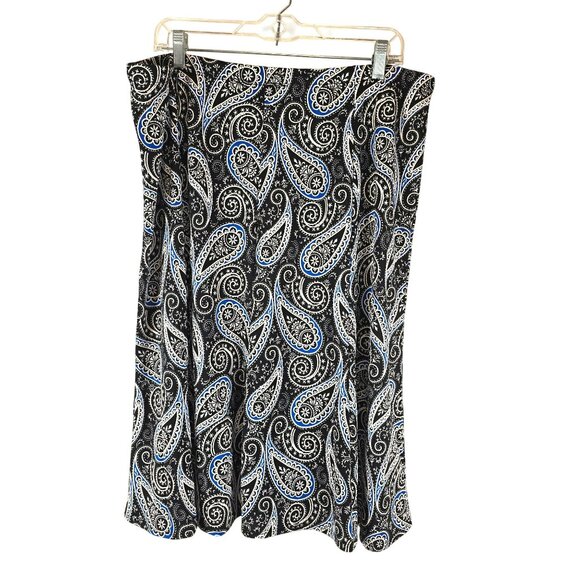 Paisley Print Skirt Flared Midi Womens Plus Size 3X By Ashley Blue  JH1767 - Picture 4 of 6